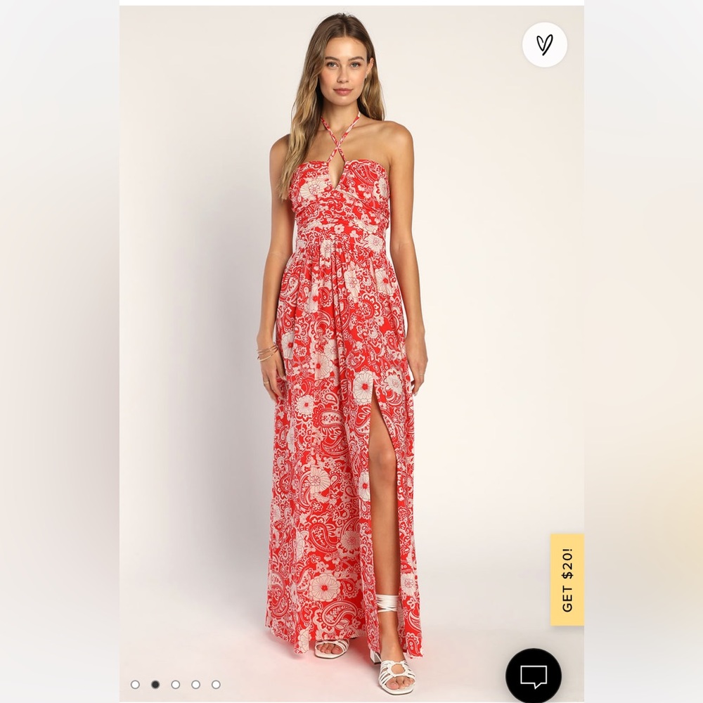 Red paisley dress